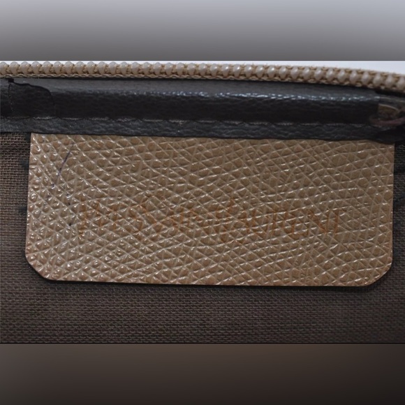 YVES SAINT LAURENT Clutch Hand Bag Purse PVC Leather Gray 2289I - Picture 10 of 15